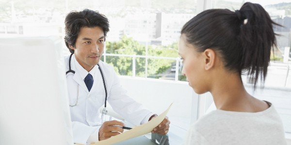 Doctor talking about mental health