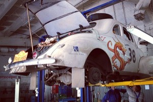 car 38 being fixes in Kiev