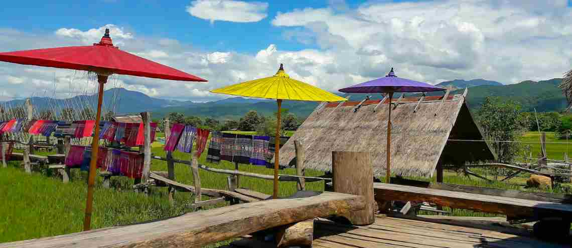 A coffee shop in the middle of the rice field, Nan, Thailand