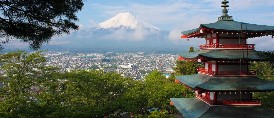 This is a picture of Japan with Mt. Fuji in the background.