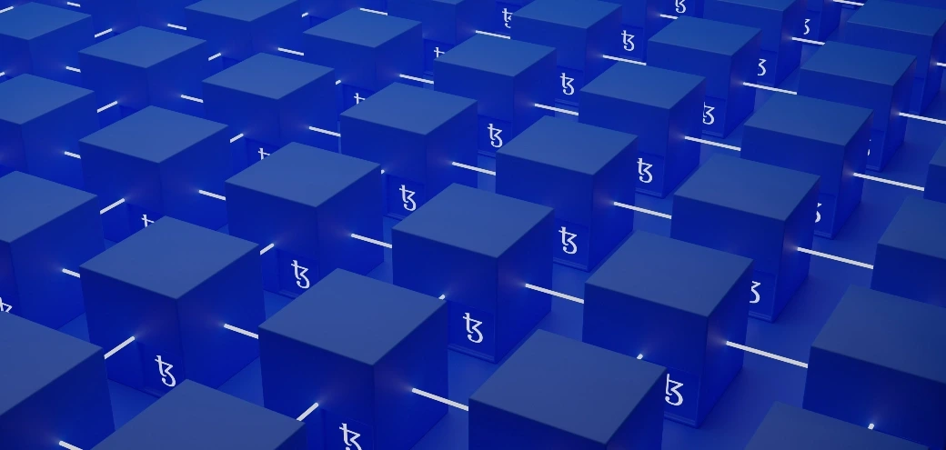 Blue boxes connected through white wires