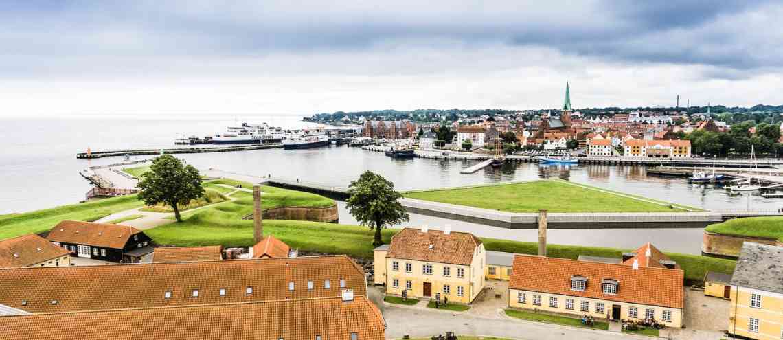 Beautiful top view of the city, Helsingor, Denmark