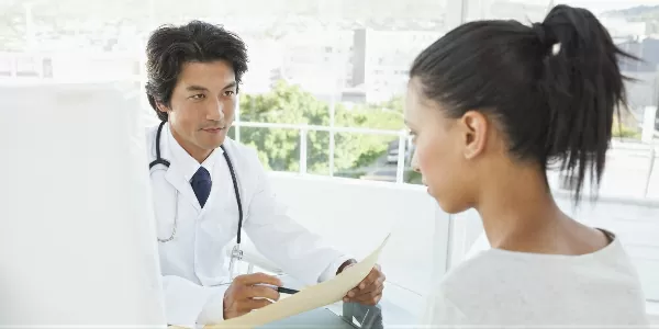 Doctor talking about mental health