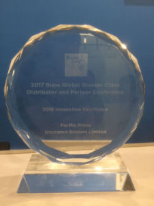 The Bupa award for innovative excelence awarded to Pacific Prime