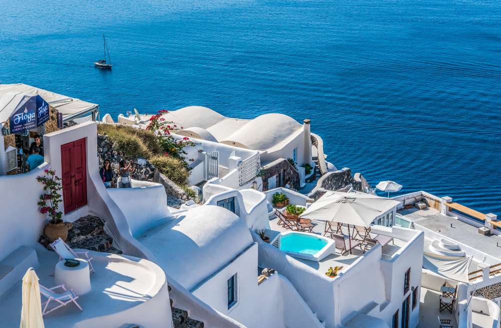 Santorini - a good option for expats that like deep blue seas.