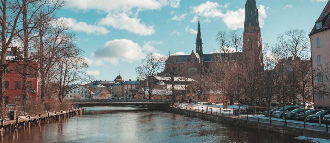 Uppsala is a small historical city close to Stockholm. Expats will love the beautiful canals here. 