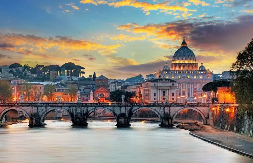 The Vatican in Rome Italty view from the water