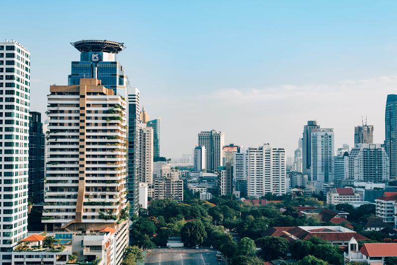 Aerial View Of A Thai Cityscape