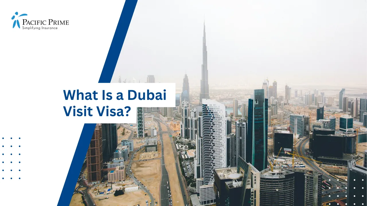 Image of Aerial View Of Dubai City Buildings During Daytime with text overlay of "What Is a Dubai Visit Visa?"