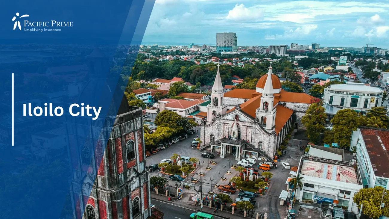 Image of Aerial View Of Iloilo City's Urban Skyline In Western Visayas with text overlay of "Iloilo City"