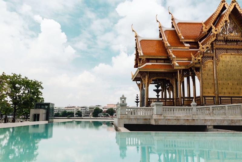 Bangkok Temple By Tranquil Water, Thailand