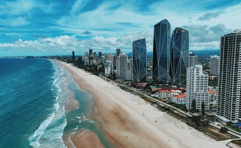 Beach And City Aerial, Gold Coast, Australia