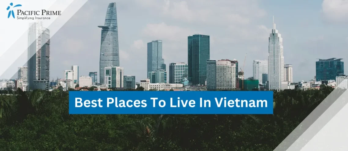 Image of Bitexco Financial Tower In District 1, Ho Chi Minh City, Vietnam with text overlay of "Best Places To Live In Vietnam"