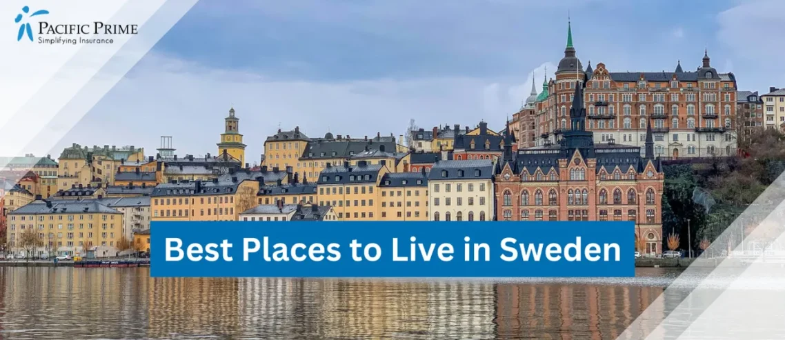 Image of Brown And White Concrete Building By Water In Gamla Stan, Stockholm with text overlay of "Best Places to Live in Sweden"