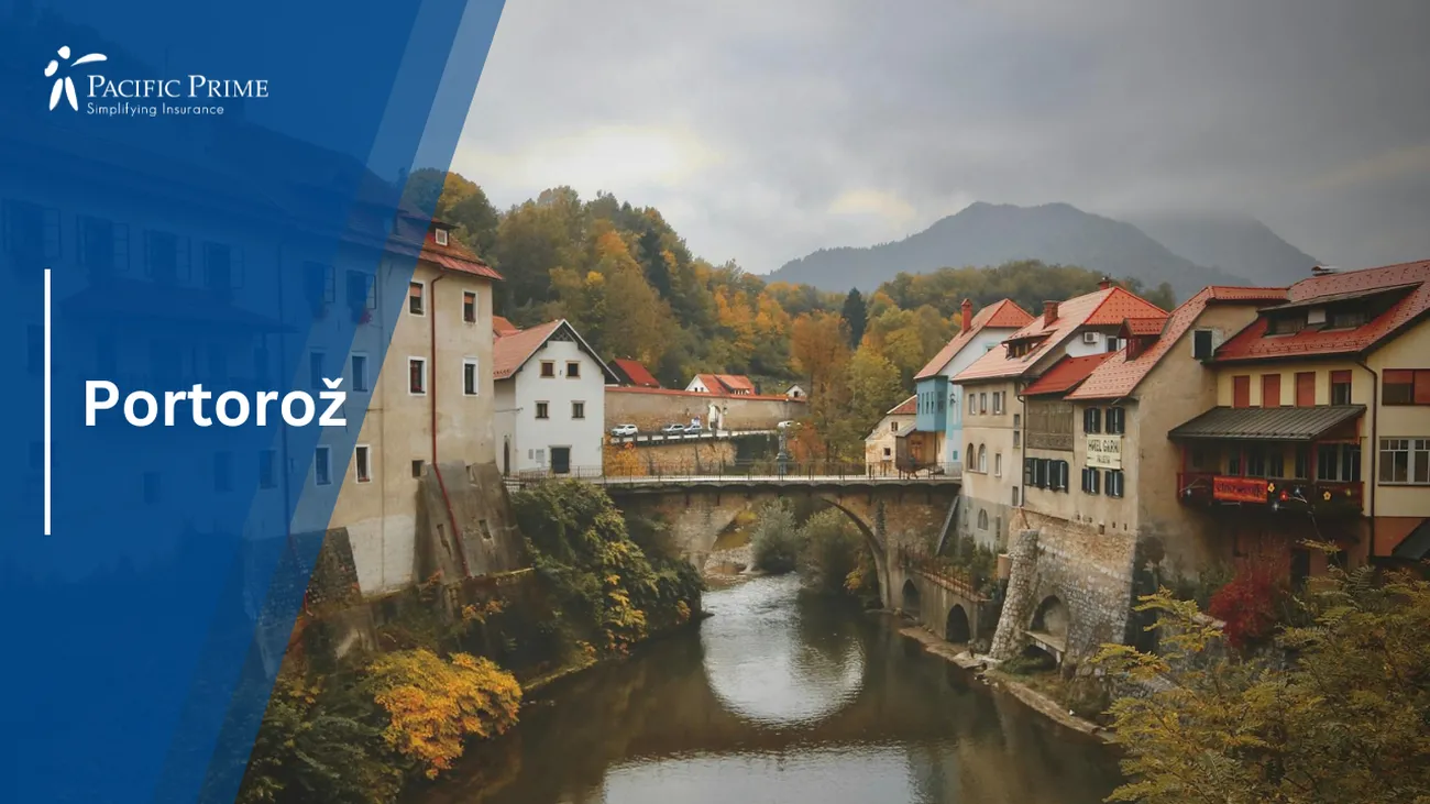 Image of Capuchin Bridge In Škofja Loka, Slovenia with text overlay of "Škofja Loka"