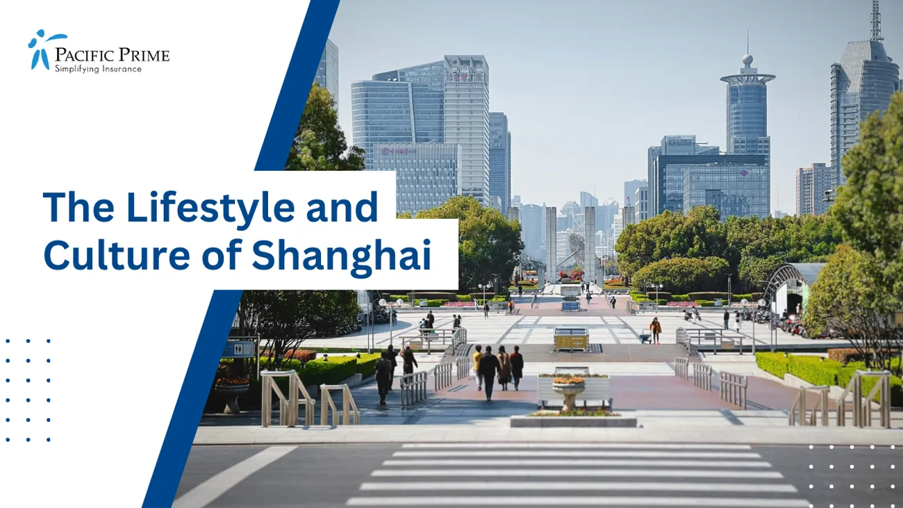 Image of Century Avenue In Pudong, Shanghai, China with text overlay of "The Lifestyle and Culture of Shanghai"