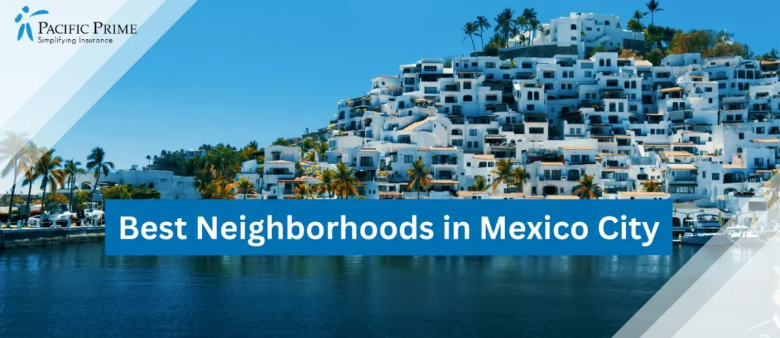 Image of City Buildings Near Water During Daytime, Las Hadas, Manzanillo, Colima, Mexico with text overlay of "Best Neighborhoods in Mexico City"
