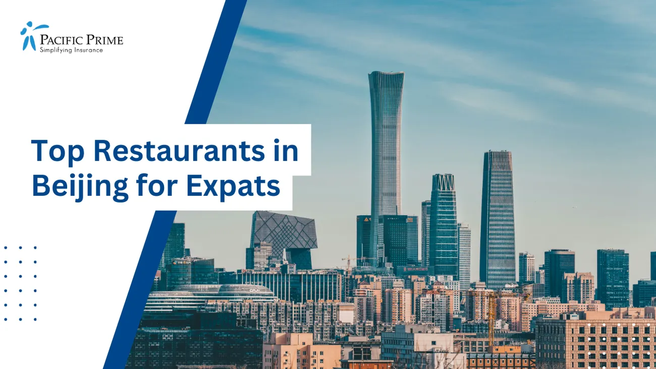 Image of Cityscape Of Beijing, China with text overlay of "Top Restaurants in Beijing for Expats"