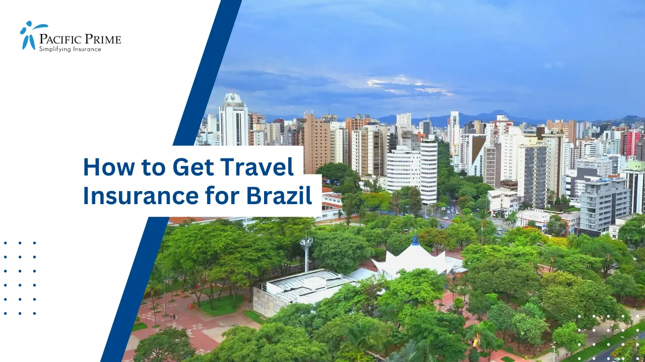 Image of Cityscape Of Belo Horizonte With Tall Buildings In View with text overlay of "The Best Travel Insurance Providers in Brazil"