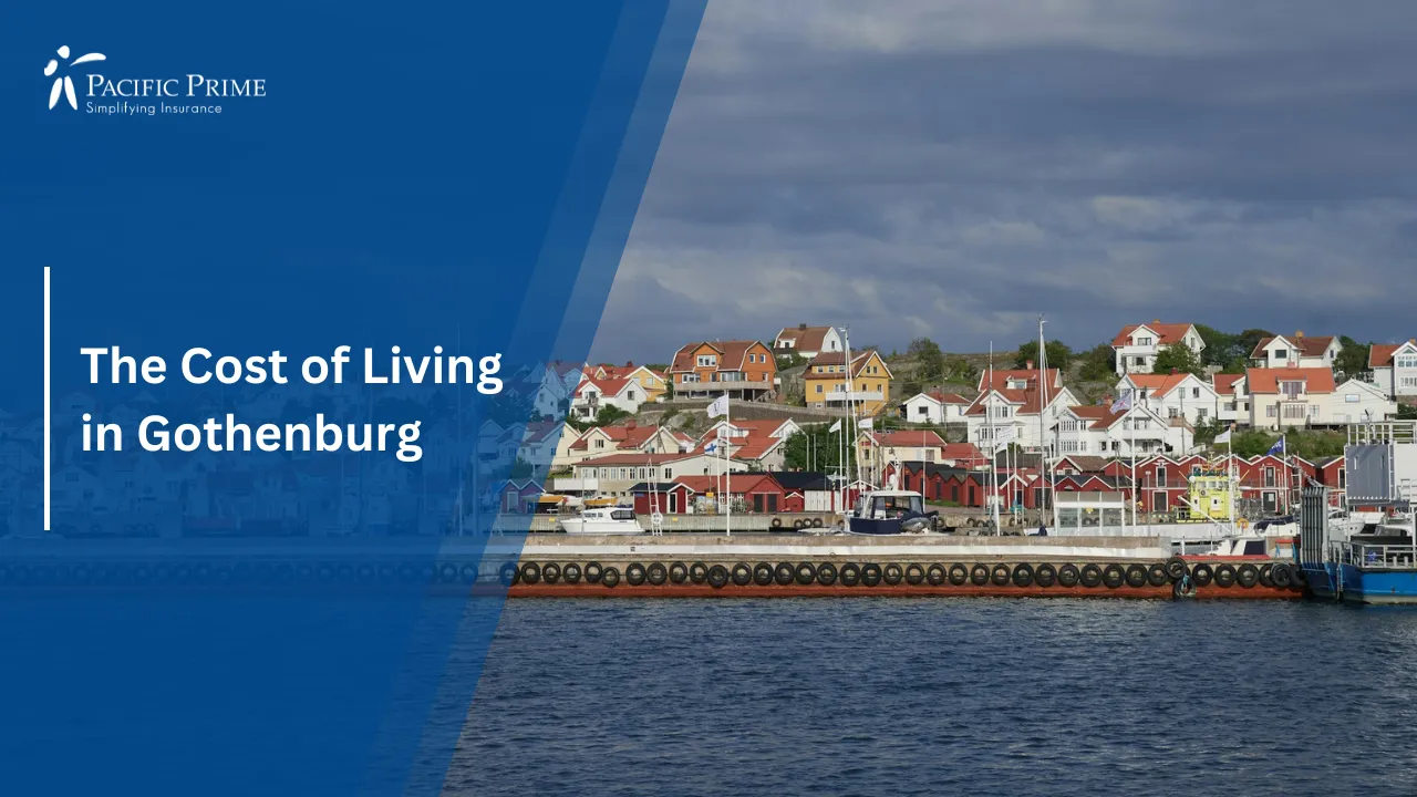 Image of Coastal Homes Across The Gothenburg Archipelago In Sweden with text overlay of "The Cost of Living in Gothenburg"