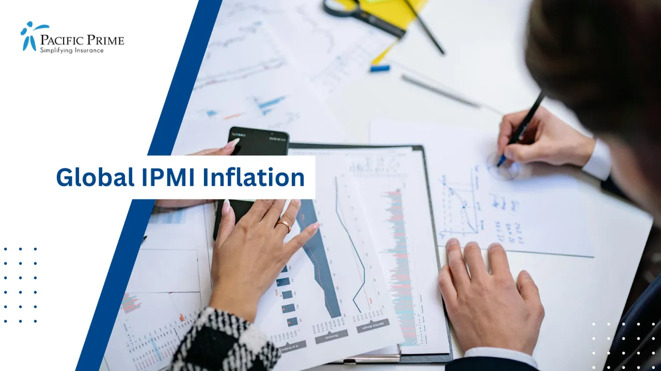 Image of Colleagues Analyzing Graphs And Data In A Workplace Setting with text overlay of "Global IPMI Inflation"