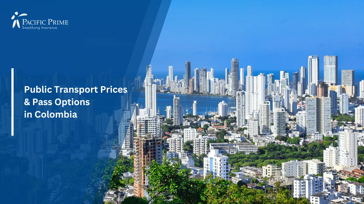 Image of Colorful Colonial Streets And Coastal Architecture In Cartagena De Indias, Colombia with text overlay of "Public Transport Prices & Pass Options in Colombia"