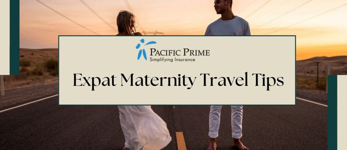 Image of Couple Holding Hands At Imperial Sand Dunes with text overlay of "Expat Maternity Travel Tips"