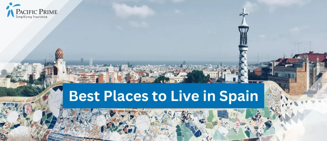 Image of Daylight View Of Barcelona's Towering Skyscrapers with text overlay of "Best Places to Live in Spain"