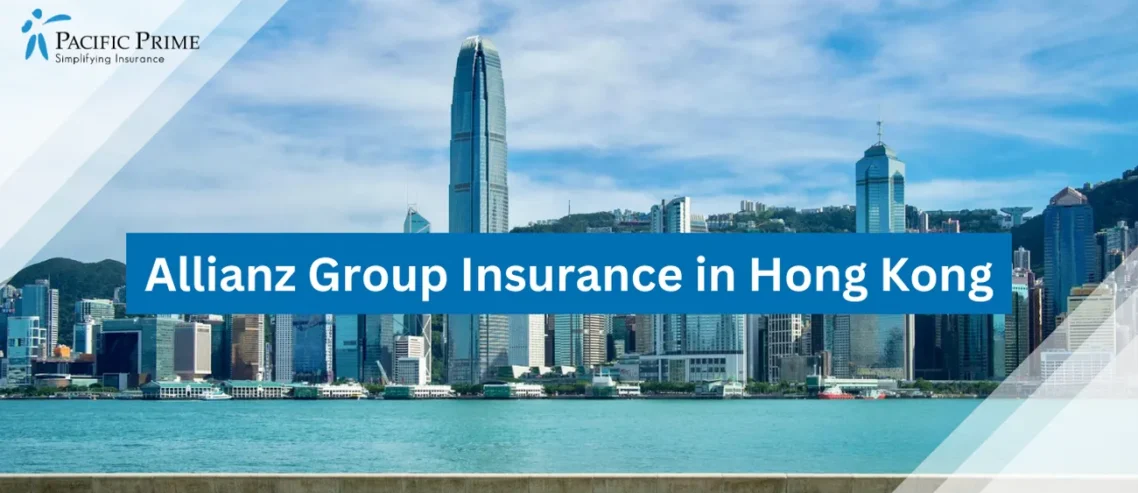 Image of Daylight View Of Kowloon And Hong Kong's Stunning Skyline with text overlay of "Allianz Group Insurance in Hong Kong"