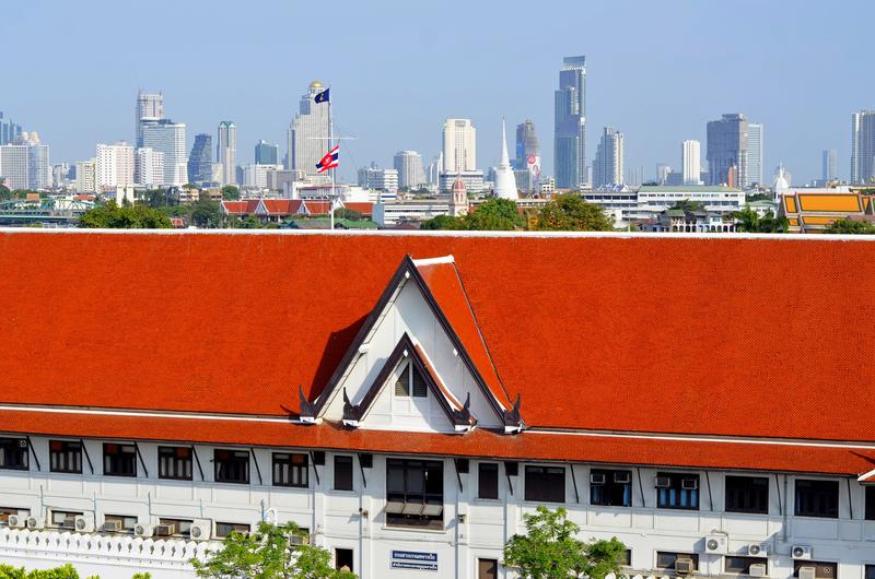 Daytime View Of A White & Brown Building In Bangkok