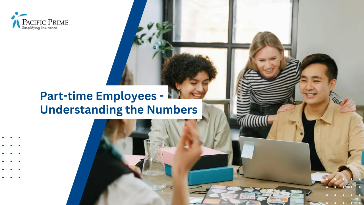 Image of Diverse Colleagues Collaborating In Modern Office To Boost Teamwork with text overlay of "Part-time Employees—Understanding the Numbers"