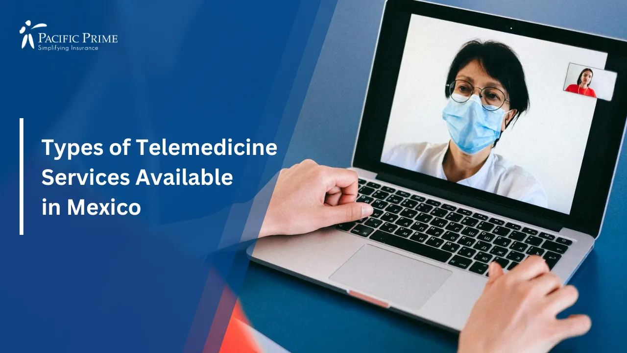 Image of Doctor And Patient Interacting Through A Video Telehealth Session with text overlay of "Types of Telemedicine Services Available in Mexico"