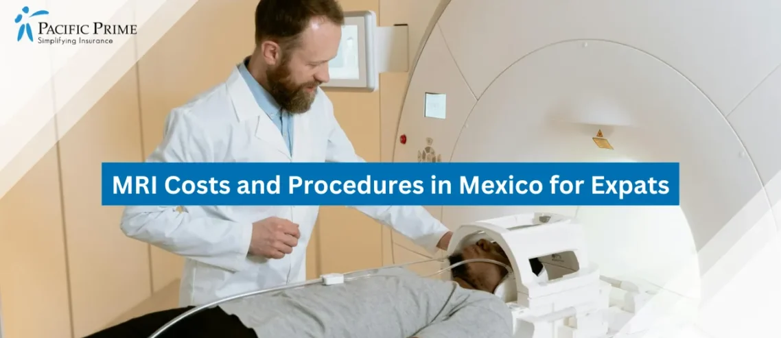 Image of Doctor Guiding Patient Through Mri Scan In Medical Facility with text overlay of "MRI Costs and Procedures in Mexico for Expats"