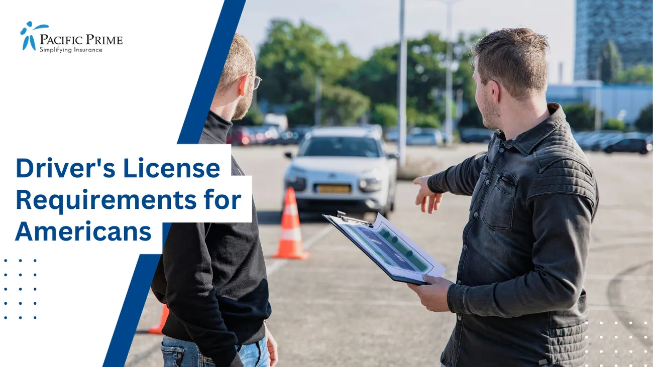 Image of Driving Instructor With Student And Traffic Cone In Mexico with text overlay of "Driver's License Requirements for Americans"