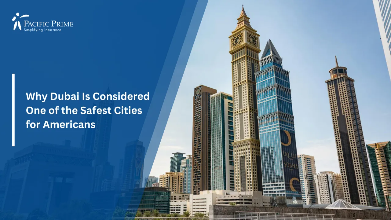 Image of Dubai City Skyline With Modern High-rise Buildings And Skyscrapers with text overlay of "Why Dubai Is Considered One of the Safest Cities for Americans"