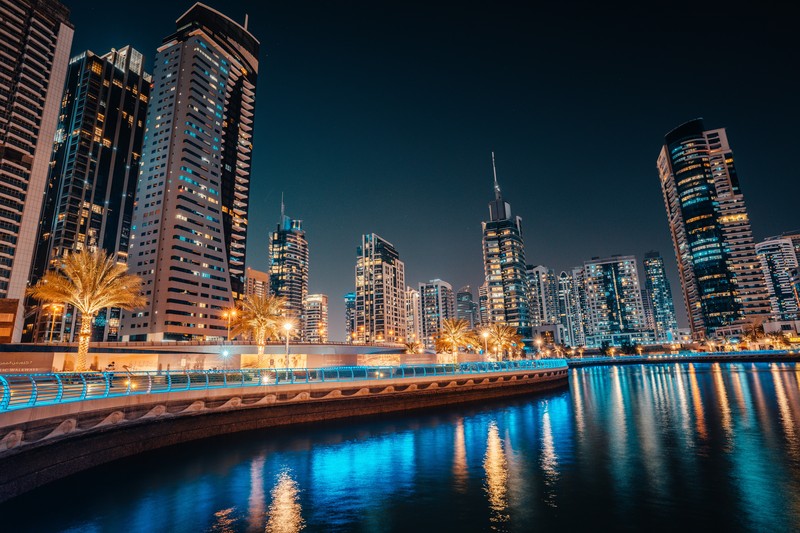 Dubai Downtown Night Lights, UAE - Modern and Luxurious