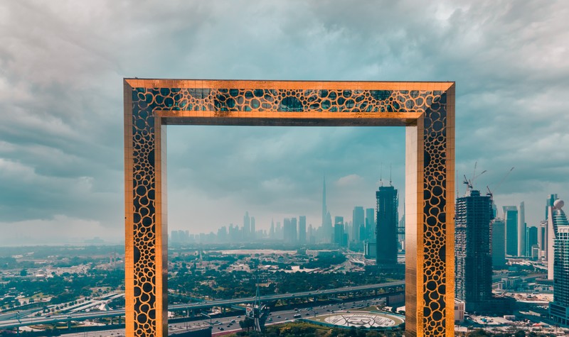 Dubai Frame landmark, a gateway to UAE hospitals