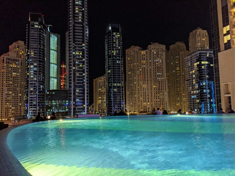 Dubai Marina Nighttime View