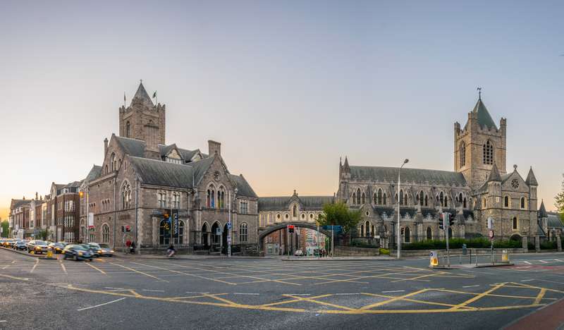 Dublinia & Christ Church Cathedral - Sunset View In Dublin, Ireland