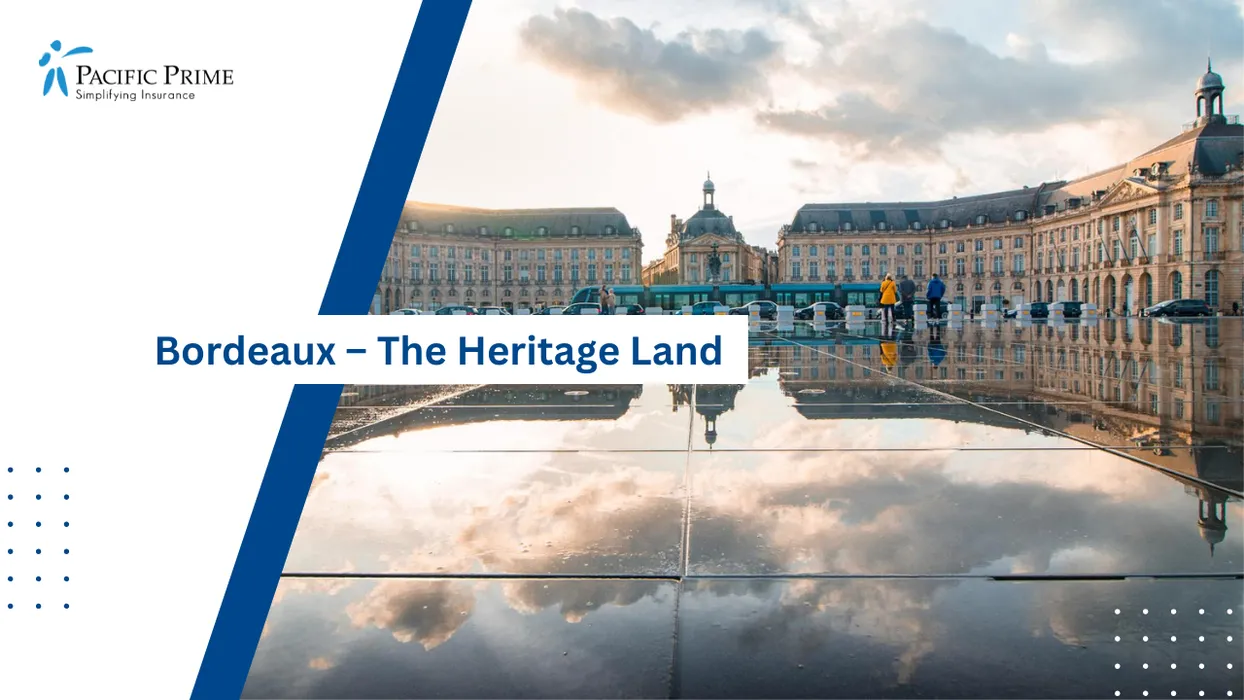 Image of Elegant Bordeaux Palace Framed By Lush Greenery And Earthy Tones with text overlay of "Bordeaux &ndash; The Heritage Land"