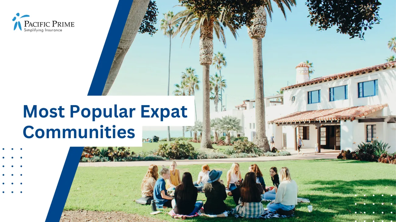 Image of Expat Community Gathered In A Circle On The Ground During Daytime with text overlay of "Most Popular Expat Communities"