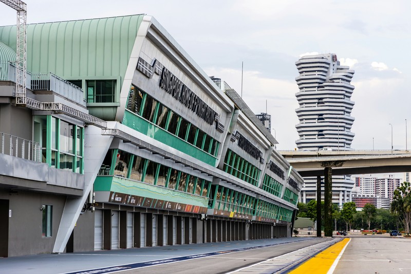 F1 Pit Building On Aviation Park Road, Singapore