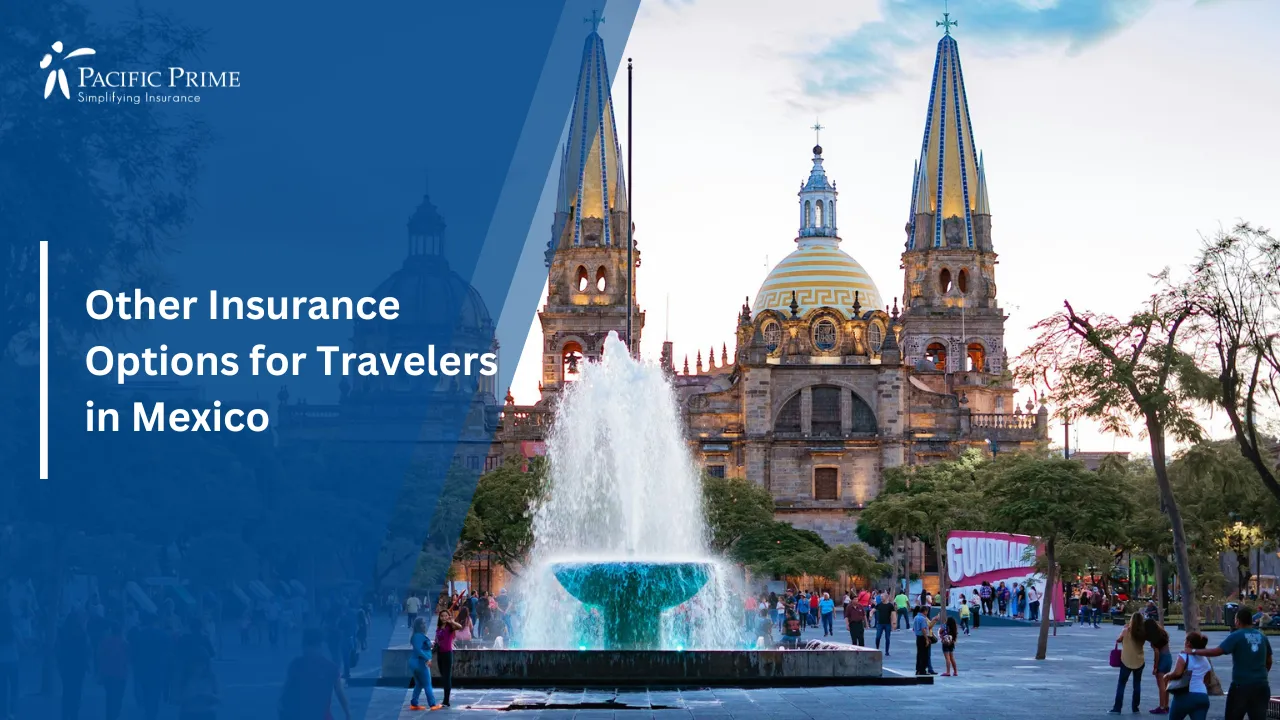Image of Guadalajara Cathedral Featuring Twin Spires In Jalisco, Mexico with text overlay of "Other Insurance Options for Travelers in Mexico"