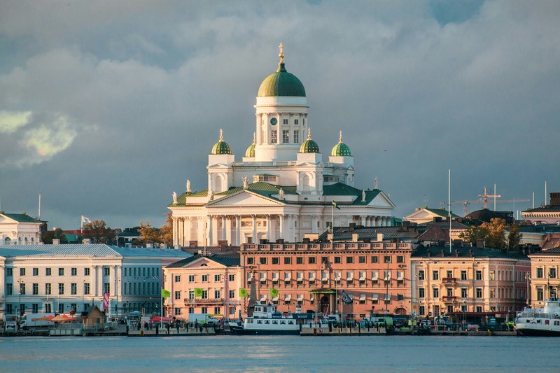 Helsinki Cathedral At Autumn Sunset