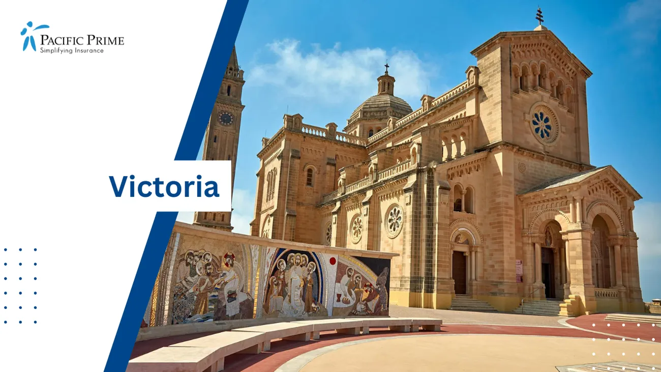 Image of Historic Orthodox Church In Victoria, Malta with text overlay of "Victoria"