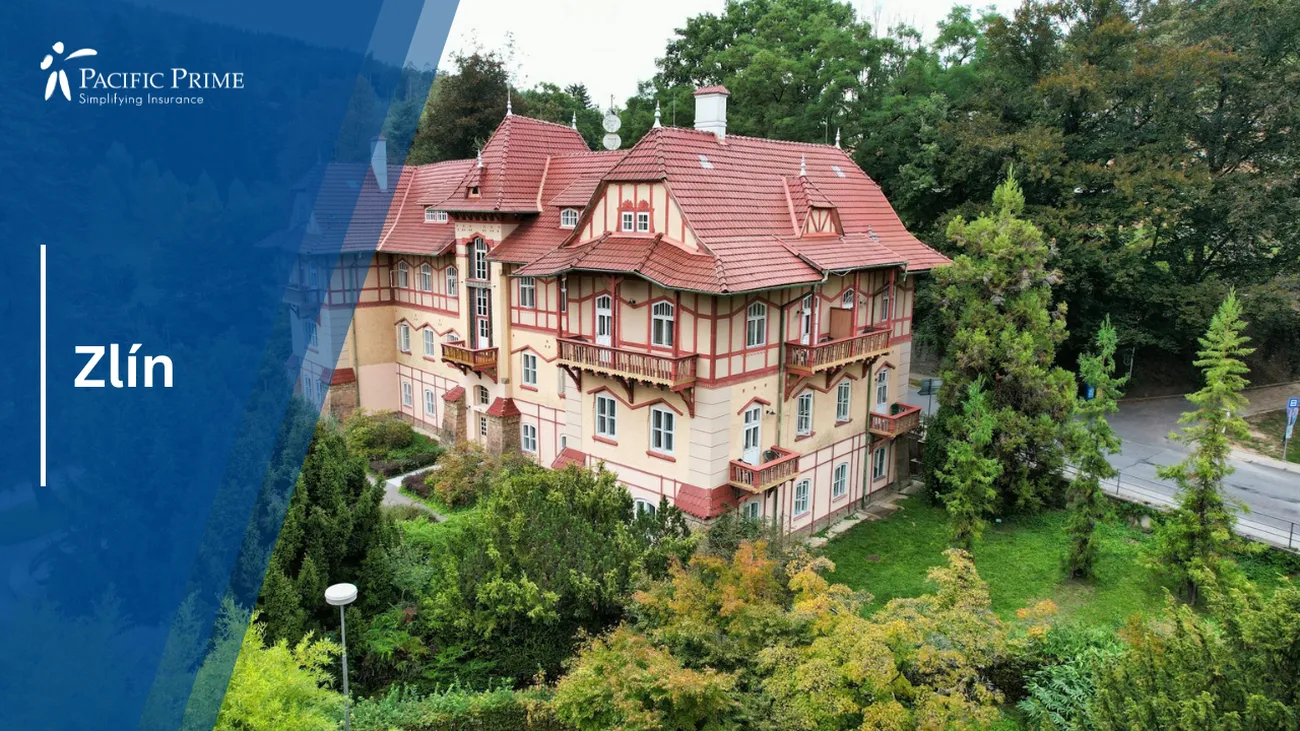 Image of Historic Villa In Luhačovice, Nestled In The Zlín Region Of Czechia with text overlay of "Zlín"