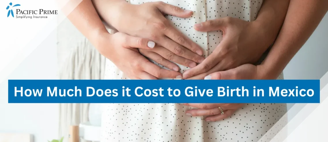 Image of Husband Gently Touching Pregnant Wife's Belly In A Warm, Intimate Moment with text overlay of "How Much Does it Cost to Give Birth in Mexico"
