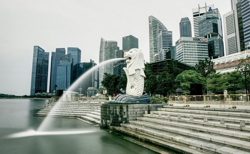 Iconic Merlion Statue In Singapore