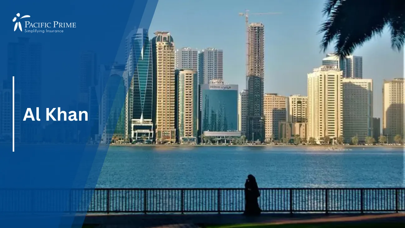 Image of Individual Crossing A Bridge In Al Khan, Sharjah with text overlay of "Al Khan"