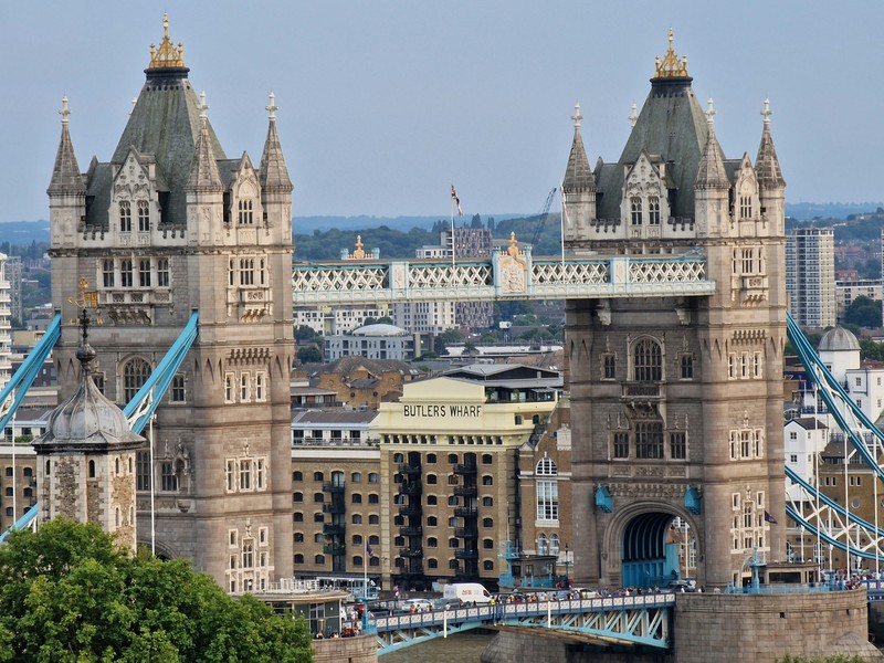 London's Tower Bridge Aerial View